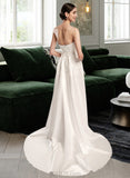 Lucy Ball-Gown/Princess Sweetheart Chapel Train Wedding Dress With Split Front UKP0014011