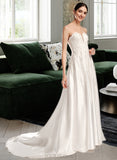 Lucy Ball-Gown/Princess Sweetheart Chapel Train Wedding Dress With Split Front UKP0014011