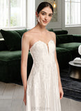 Lucy Ball-Gown/Princess Sweetheart Chapel Train Wedding Dress With Split Front UKP0014011