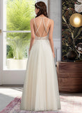 Georgia A-Line Sweetheart Floor-Length Tulle Wedding Dress UKP0014012