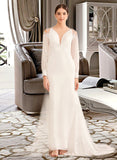 Jaylah Trumpet/Mermaid Illusion Court Train Wedding Dress With Beading UKP0014013