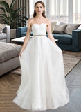 Camryn A-Line Sweetheart Floor-Length Tulle Wedding Dress With Ruffle Beading UKP0014020