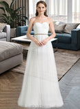 Camryn A-Line Sweetheart Floor-Length Tulle Wedding Dress With Ruffle Beading UKP0014020