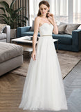 Camryn A-Line Sweetheart Floor-Length Tulle Wedding Dress With Ruffle Beading UKP0014020