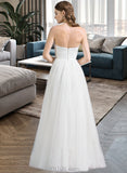 Camryn A-Line Sweetheart Floor-Length Tulle Wedding Dress With Ruffle Beading UKP0014020