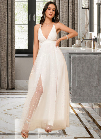 Rita A-Line V-neck Ankle-Length Wedding Dress UKP0014027