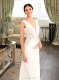 Izabelle Trumpet/Mermaid V-neck Court Train Wedding Dress With Sequins UKP0014032