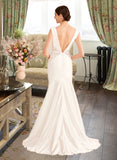 Izabelle Trumpet/Mermaid V-neck Court Train Wedding Dress With Sequins UKP0014032