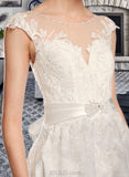 Izabella Ball-Gown/Princess Scoop Neck Chapel Train Wedding Dress With Beading Sequins UKP0014037