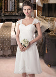 Rylie A-Line Sweetheart Knee-Length Chiffon Wedding Dress With Ruffle UKP0014041