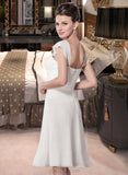 Rylie A-Line Sweetheart Knee-Length Chiffon Wedding Dress With Ruffle UKP0014041