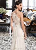 Luna Sheath/Column V-neck Court Train Wedding Dress With Lace UKP0014042