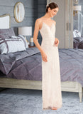 Kailey A-Line V-neck Court Train Wedding Dress With Sequins UKP0014045