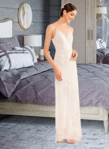 Kailey A-Line V-neck Court Train Wedding Dress With Sequins UKP0014045