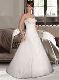 Thirza Ball-Gown/Princess Sweetheart Floor-Length Satin Organza Wedding Dress With Ruffle Lace Beading UKP0014052