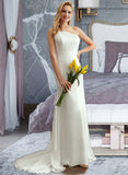 Angelina Trumpet/Mermaid One-Shoulder Sweep Train Wedding Dress UKP0014055