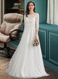 Willa A-Line Sweetheart Floor-Length Tulle Wedding Dress UKP0014058