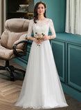 Willa A-Line Sweetheart Floor-Length Tulle Wedding Dress UKP0014058