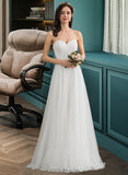 Willa A-Line Sweetheart Floor-Length Tulle Wedding Dress UKP0014058