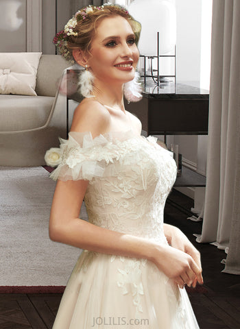 Madeline A-Line Sweetheart Floor-Length Wedding Dress With Lace Sequins UKP0014063