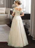 Madeline A-Line Sweetheart Floor-Length Wedding Dress With Lace Sequins UKP0014063