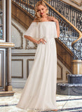 Elianna A-Line Floor-Length Chiffon Wedding Dress With Split Front UKP0014064