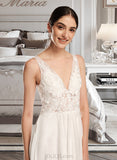 Sophie A-Line V-neck Court Train Wedding Dress With Beading Sequins UKP0014065