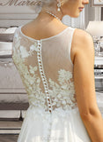 Sophie A-Line V-neck Court Train Wedding Dress With Beading Sequins UKP0014065