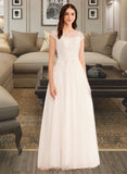 Jadyn Ball-Gown/Princess Illusion Floor-Length Wedding Dress With Lace UKP0014071