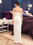 Shayla Sheath/Column Sweetheart Floor-Length Wedding Dress With Ruffle Split Front UKP0014078