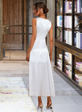 Destiny Sheath/Column V-neck Ankle-Length Wedding Dress UKP0014083