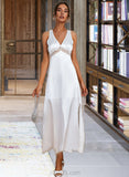 Destiny Sheath/Column V-neck Ankle-Length Wedding Dress UKP0014083