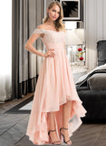 Paige A-Line Off-the-Shoulder Asymmetrical Chiffon Prom Dresses With Sequins UKP0014106