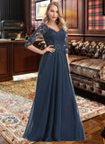 Leyla A-Line V-neck Floor-Length Chiffon Prom Dresses With Sequins UKP0014126