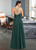 Setlla A-line V-Neck Floor-Length Chiffon Prom Dresses With Beading Sequins UKP0014147