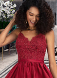 Nathalia A-Line V-neck Short/Mini Satin Prom Dresses With Beading Sequins UKP0014154