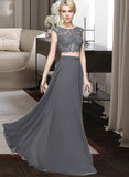 Addyson A-Line Scoop Neck Floor-Length Chiffon Prom Dresses With Beading Sequins UKP0014178