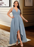 Audrina A-Line V-neck Asymmetrical Prom Dresses UKP0014187