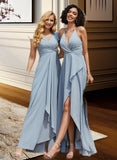 Audrina A-Line V-neck Asymmetrical Prom Dresses UKP0014187