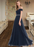 Kaydence A-Line Sweetheart Floor-Length Chiffon Prom Dresses With Beading Sequins UKP0014207