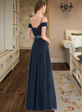 Kaydence A-Line Sweetheart Floor-Length Chiffon Prom Dresses With Beading Sequins UKP0014207