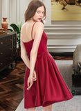 Brynn A-Line V-neck Knee-Length Satin Prom Dresses UKP0014244