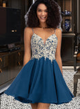 Mariyah A-Line V-neck Short/Mini Chiffon Prom Dresses With Beading UKP0014247