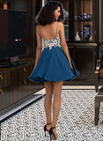 Mariyah A-Line V-neck Short/Mini Chiffon Prom Dresses With Beading UKP0014247