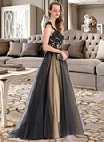 Caroline Ball-Gown/Princess Sweetheart Sweep Train Tulle Prom Dresses UKP0014272