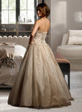 Hedda Ball-Gown/Princess Sweetheart Floor-Length Tulle Prom Dresses With Ruffle Beading Appliques Lace Sequins UKP0014275