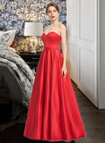 Rosalind Ball-Gown/Princess Sweetheart Floor-Length Satin Prom Dresses With Beading Sequins Pockets UKP0014280