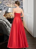 Rosalind Ball-Gown/Princess Sweetheart Floor-Length Satin Prom Dresses With Beading Sequins Pockets UKP0014280