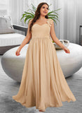 Ariella A-Line One-Shoulder Floor-Length Chiffon Prom Dresses With Ruffle Flower(s) UKP0014282