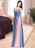 Sophia Ball-Gown/Princess Sweetheart Floor-Length Tulle Prom Dresses With Ruffle Beading Sequins UKP0014290